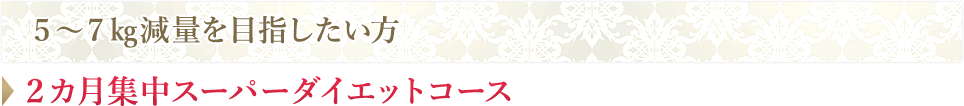 ５～７㎏減量を目指したい方→2カ月集中スーパーダイエットコース
